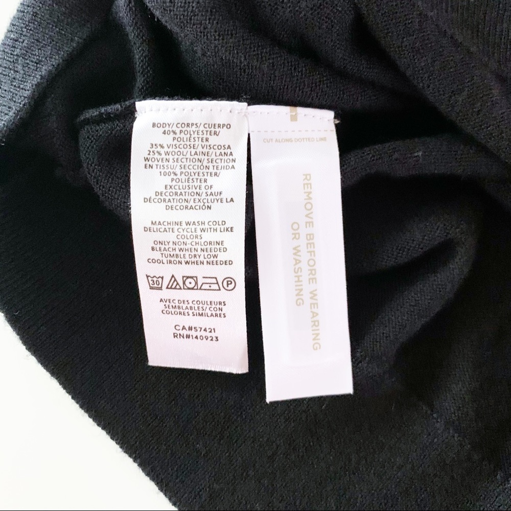 LOFT lightweight sweater w/ polka dot mesh detailing black size M, runs small - Picture 6 of 8